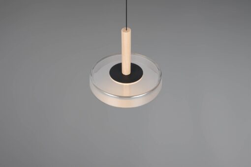 Κρεμαστό Μονόφωτο Ξύλο+Φιμέ Γυαλί CELESTE LED 10W 1100lm Step Dimmable 3000Κ Trio Lighting – 354910132