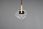 Κρεμαστό Μονόφωτο Ξύλο+Φιμέ Γυαλί CELESTE LED 10W 1100lm Step Dimmable 3000Κ Trio Lighting – 354910132
