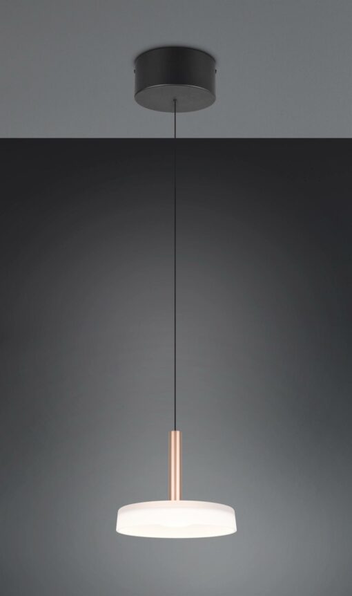 Κρεμαστό Μονόφωτο Καφέ+Λευκό Γυαλί CELESTE LED 10W 1100lm Step Dimmable 3000Κ Trio Lighting – 354910165