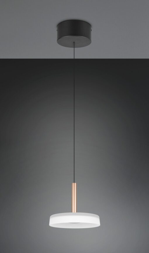 Κρεμαστό Μονόφωτο Καφέ+Λευκό Γυαλί CELESTE LED 10W 1100lm Step Dimmable 3000Κ Trio Lighting – 354910165