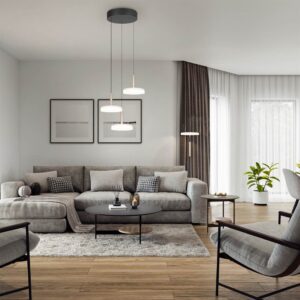 Κρεμαστό Φωτιστικό Ροζέτα με 3 Σποτ Καφέ+Λευκό Γυαλί CELESTE LED 22.5W 2250lm Step Dimmable 3000Κ Trio Lighting – 354930365