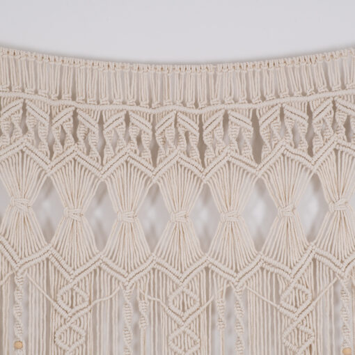 GloboStar® 35500 Μακραμέ Κουρτίνα Χειροποίητη Μπεζ Π100 x Υ180cm