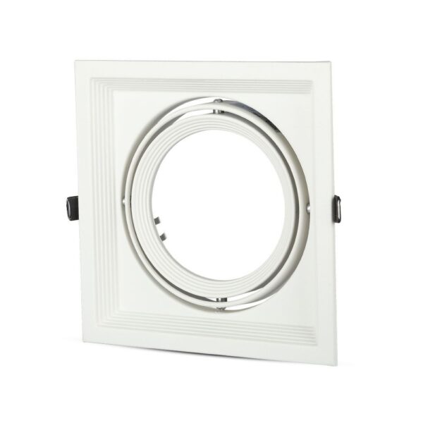 Χωνευτή Βάση 1xAR111 V-TAC Ρυθμιζόμενη Λευκή Αλουμίνιο – 3575