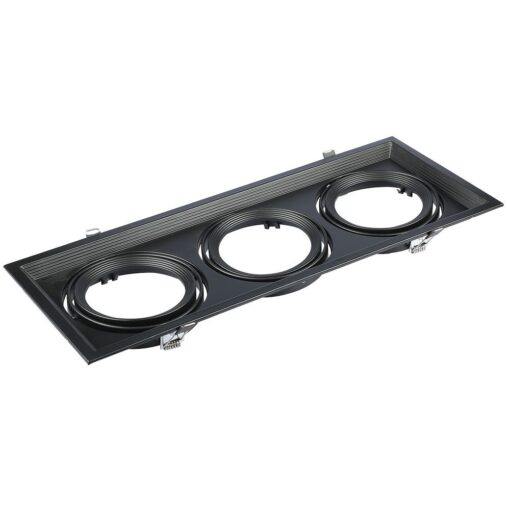 Χωνευτή βάση 3xAR111 Μαύρο σώμα V-TAC – 35831