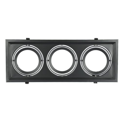 Χωνευτή βάση 3xAR111 Μαύρο σώμα V-TAC – 35831