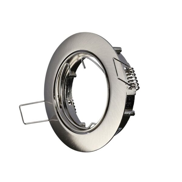 Downlight χωνευτό στρογγυλό, ανοξείδωτο ατσάλι, βάση GU10, για μοντέρνο φωτισμό εσωτερικών χώρων.