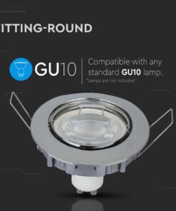 Στρογγυλό φωτιστικό GU10, μεταλλικό, συμβατό με λάμπες GU10. Ιδανικό για οικιακή χρήση.