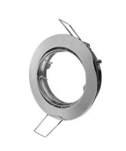 Πλαίσιο σποτ οροφής στρογγυλό, ασημί χρώμα, για ενσωμάτωση σε γυψοσανίδες ή οροφές.