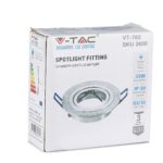 LED σποτ φωτιστικό V-TAC VT-782, GU10, μέγ. 35W, IP20, ασημένιο, για επαγγελματική και οικιακή χρήση.