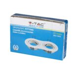 Εξάρτημα σποτ V-TAC για GU10, διπλή υποδοχή, μεταλλική κατασκευή, 2 χρόνια εγγύηση.