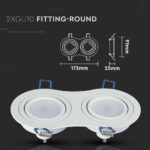 Διπλό σποτ οροφής 2XGU10, λευκό, διαστάσεις 173x91x25mm, ιδανικό για μοντέρνο φωτισμό χώρου.