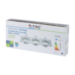 Σποτ οροφής V-TAC GU10, τριπλό, ασημί, με βάση. LED συμβατότητα, προστασία IP20, εγγύηση 3 ετών.