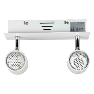 Φωτιστικό – Βάση Σποτ 2xGU10 V-TAC Οροφής – Τοίχου Λευκή – 3618