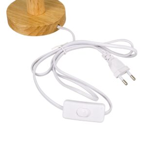 GloboStar® RWANDA 36210 Vintage Επιτραπέζιο Φωτιστικό Πορτατίφ Μονόφωτο Boho – Μακραμέ Πλεκτό Χειροποίητο Μπεζ Υφασμάτινο με Σχοινί Φ15 x Υ30cm