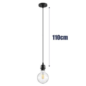 GloboStar® 36218 HANNA Μοντέρνο Κρεμαστό Φωτιστικό Οροφής Ανάρτηση με Μαύρο Ντουί E27 για Τοποθέτηση Καπέλων Φωτιστικών Μονόφωτο Μαύρο Φ4 x Y110cm