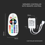 LED Controller RGB Υπερύθρων Με Χειριστήριο 72W/144W V-TAC – 3625
