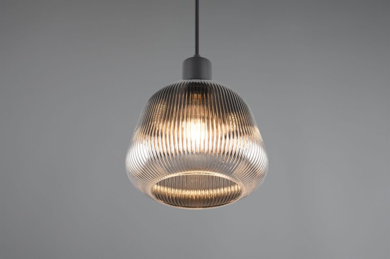 Κρεμαστό Μονόφωτο Μαύρο Ματ & Γυαλί TARIFA 1xE27 Trio Lighting – 362800132