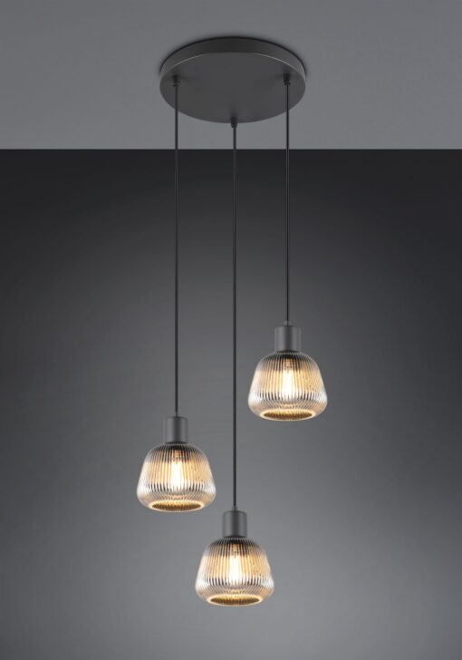Κρεμαστό Πολύφωτο Ροζέτα Ματ & Γυαλί TARIFA 3xE27 Trio Lighting – 362830332