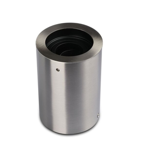 Ανοξείδωτο χωνευτό φωτιστικό δαπέδου εξωτερικού χώρου, κυλινδρικό σχέδιο, διακοσμητικό και ασφαλές.