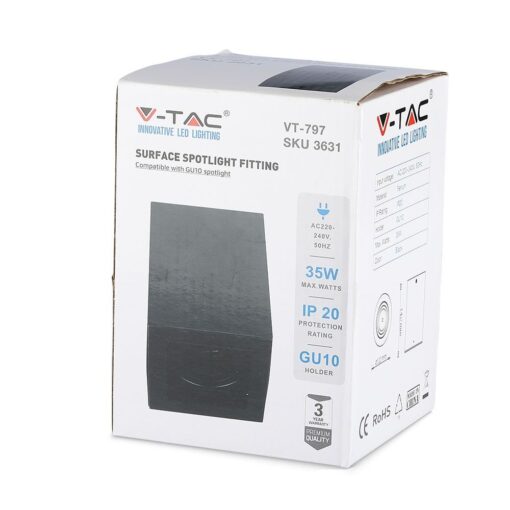 Σποτ επιφανείας VT-797, LED 35W, καπάκι GU10, προστασία IP20, λευκό, για εσωτερική χρήση.