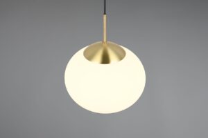 Κρεμαστό Φωτιστικό Ματ Ορείχαλκος & Οπάλ Γυαλί FOMENTO 1xE27 Φ30 Trio Lighting – 363100108