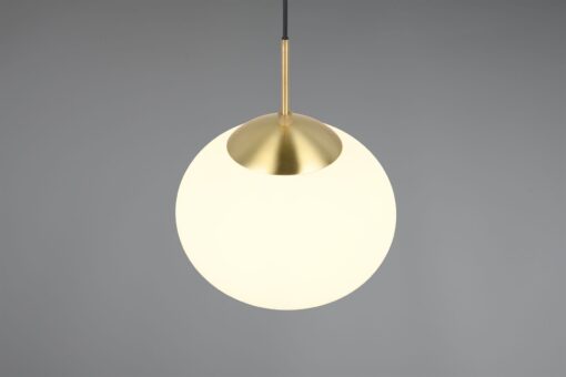 Κρεμαστό Φωτιστικό Ματ Ορείχαλκος & Οπάλ Γυαλί FOMENTO 1xE27 Φ30 Trio Lighting – 363100108