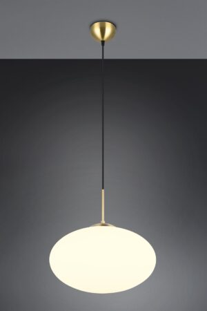 Κρεμαστό Φωτιστικό Ματ Ορείχαλκος & Οπάλ Γυαλί FOMENTO 1xE27 Φ40 Trio Lighting – 363190108