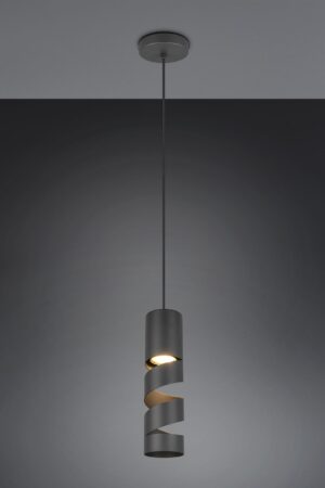 Κρεμαστό Φωτιστικό Σποτ Μαύρο Ματ Μεταλλικό STREAM 1x GU10 Trio Lighting – 364000132