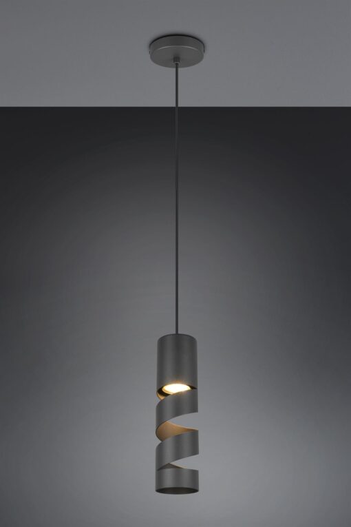 Κρεμαστό Φωτιστικό Σποτ Μαύρο Ματ Μεταλλικό STREAM 1x GU10 Trio Lighting – 364000132