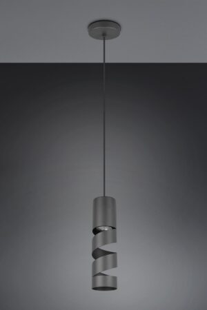 Κρεμαστό Φωτιστικό Σποτ Μαύρο Ματ Μεταλλικό STREAM 1x GU10 Trio Lighting – 364000132