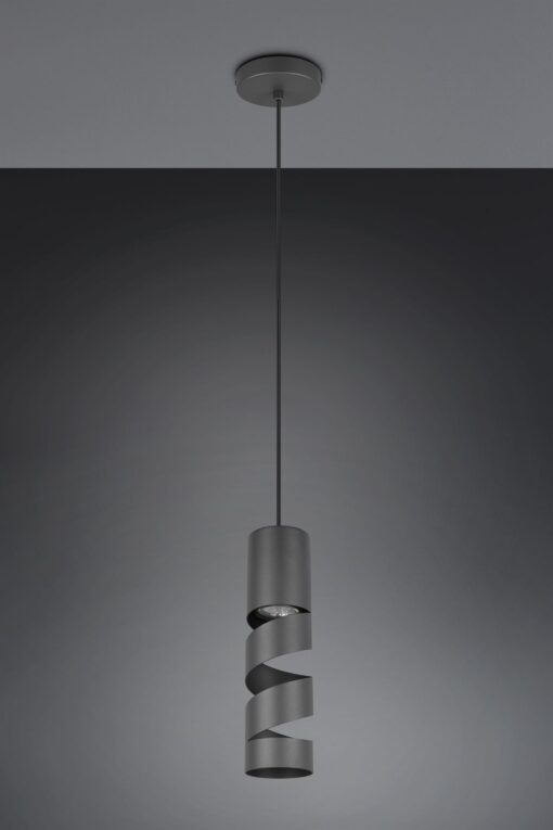 Κρεμαστό Φωτιστικό Σποτ Μαύρο Ματ Μεταλλικό STREAM 1x GU10 Trio Lighting – 364000132