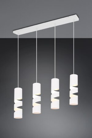 Κρεμαστό Φωτιστικό Ράγα Λευκό Ματ Μεταλλικό με Σποτ STREAM 4x GU10 Trio Lighting – 364000431