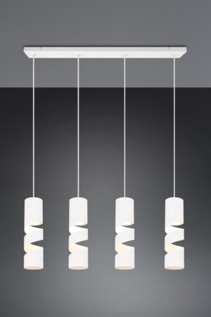 Κρεμαστό Φωτιστικό Ράγα Λευκό Ματ Μεταλλικό με Σποτ STREAM 4x GU10 Trio Lighting – 364000431