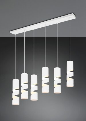 Κρεμαστό Φωτιστικό Ράγα Λευκό Ματ Μεταλλικό STREAM 6x GU10 Trio Lighting – 364000631