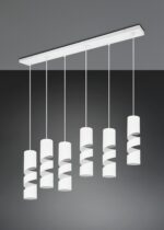 Κρεμαστό Φωτιστικό Ράγα Λευκό Ματ Μεταλλικό STREAM 6x GU10 Trio Lighting – 364000631