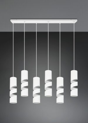 Κρεμαστό Φωτιστικό Ράγα Λευκό Ματ Μεταλλικό STREAM 6x GU10 Trio Lighting – 364000631