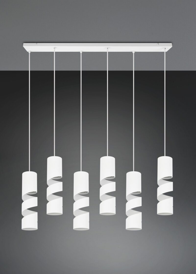 Κρεμαστό Φωτιστικό Ράγα Λευκό Ματ Μεταλλικό STREAM 6x GU10 Trio Lighting – 364000631