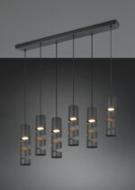 Κρεμαστό Φωτιστικό Ράγα Μαύρο Ματ Μεταλλικό STREAM 6x GU10 Trio Lighting – 364000632