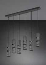 Κρεμαστό Φωτιστικό Ράγα Μαύρο Ματ Μεταλλικό STREAM 6x GU10 Trio Lighting – 364000632