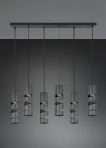 Κρεμαστό Φωτιστικό Ράγα Μαύρο Ματ Μεταλλικό STREAM 6x GU10 Trio Lighting – 364000632