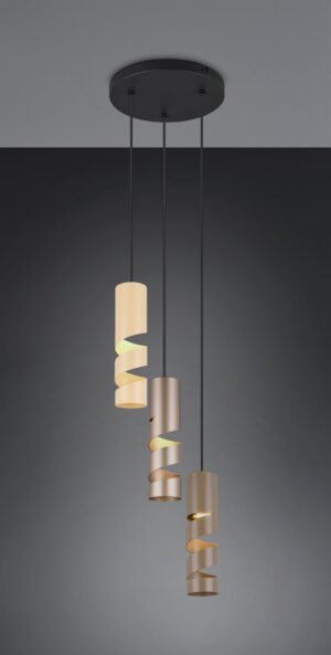 Κρεμαστό Φωτιστικό Ροζέτα Μπεζ & Καφέ Μεταλλικό STREAM 3x GU10 Trio Lighting – 364030317