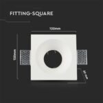 Τετράγωνο πλαίσιο χωνευτό φωτιστικό 120x120mm λευκό, για μοντέρνο φωτισμό εσωτερικού χώρου.