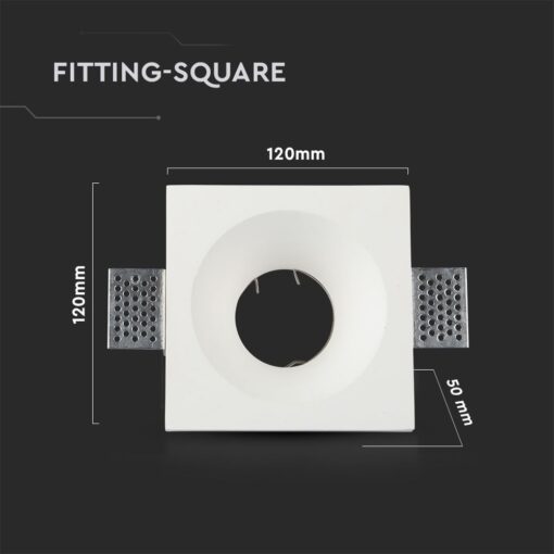 Τετράγωνο πλαίσιο χωνευτό φωτιστικό 120x120mm λευκό, για μοντέρνο φωτισμό εσωτερικού χώρου.
