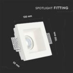 Τετράγωνο φωτιστικό σποτ 120x120x50mm, λευκό, για εντοιχισμό σε οροφή, κατάλληλο για εσωτερικούς χώρους.