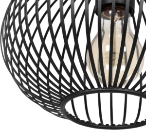 Κρεμαστό Φωτιστικό Μαύρο Ματ με Μεταλλικό Πλέγμα Φ23 GILA 1x E27 Trio Lighting – 365700132