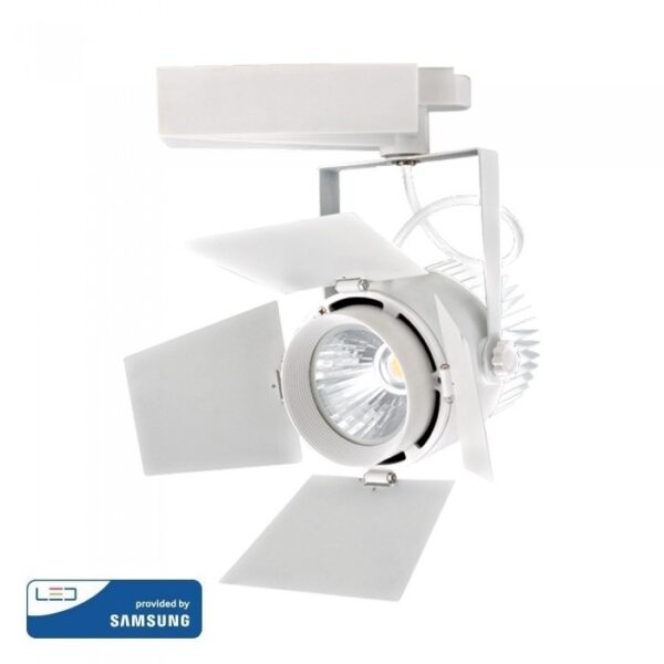 LED Φωτιστικό Ράγας Λευκό 33W V-TAC PRO Samsung Chip COB CRI >90 24°-60° 2640lm Θερμό Λευκό 3000K – 368