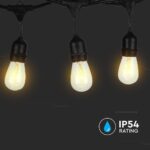 Καλώδιο Γιρλάντας 5m Μαύρο με 10xE27 Ντουί Αδιάβροχο IP54 V-TAC – 3698