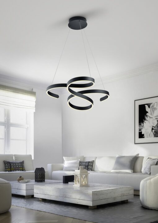 Κρεμαστό Φωτιστικό Trio Lighting LED 52W  Ανθρακί Μεταλλικό Step Dimmable 6500lm 3000K  371310142