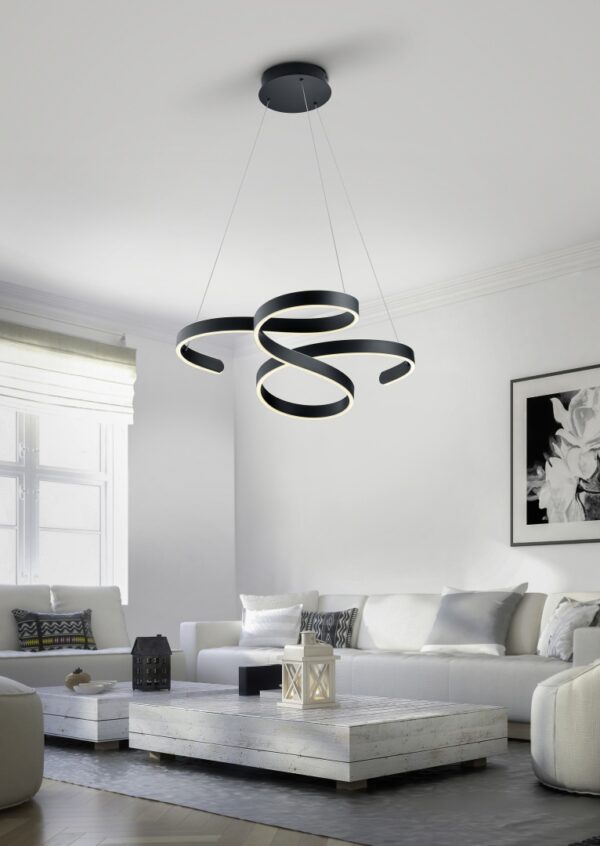 Κρεμαστό Φωτιστικό Trio Lighting LED 52W  Ανθρακί Μεταλλικό Step Dimmable 6500lm 3000K  371310142