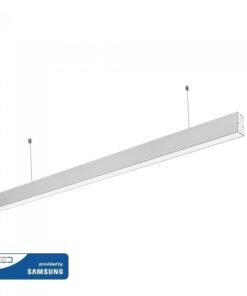 LED Γραμμικό Κρεμαστό Φωτιστικό 120cm Ασημί Linkable 40W V-TAC PRO Samsung Chip 3300lm 120° Φυσικό Λευκό 4000K – 21375
